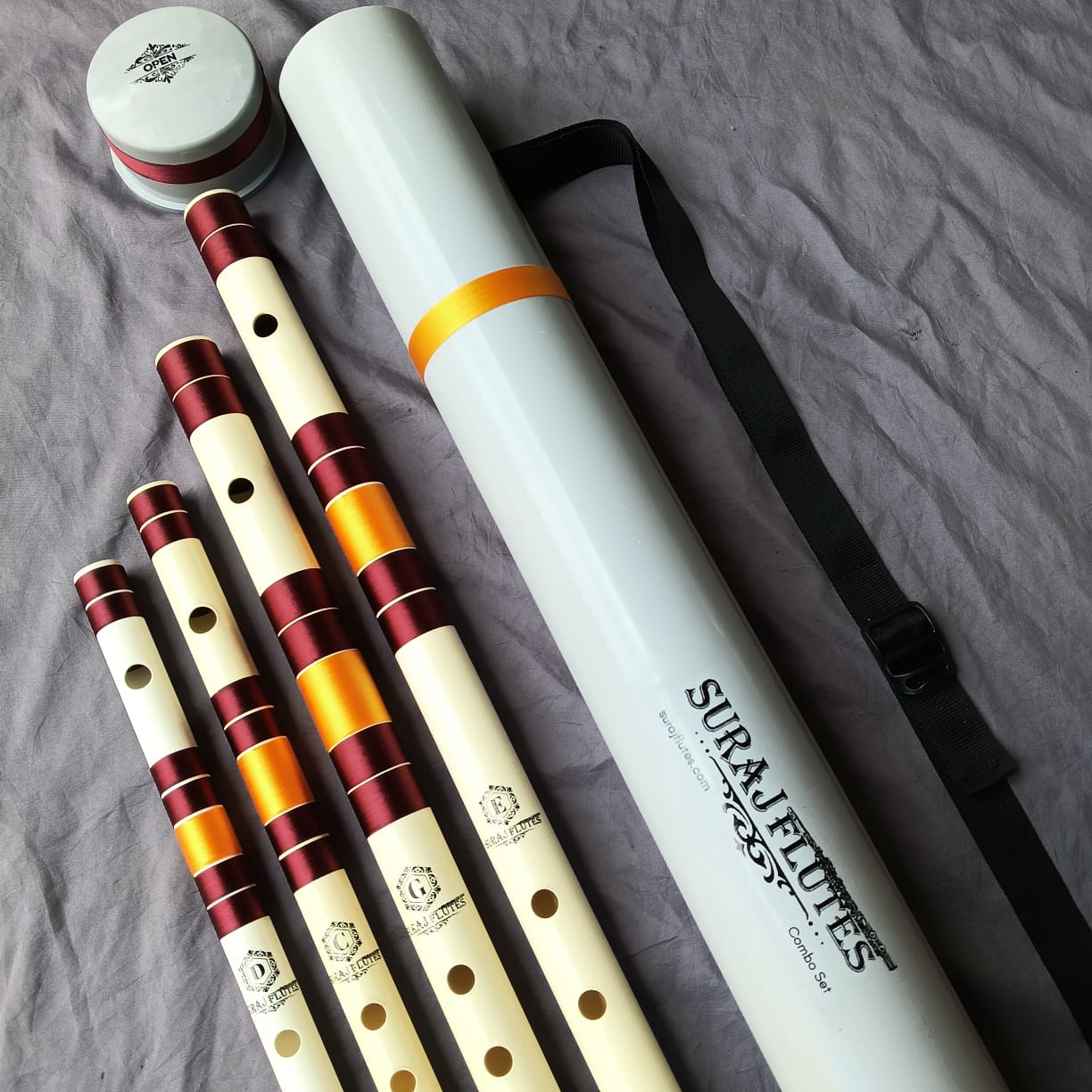 Combo Set for Beginners (Base+Middle) 4 PVC Flutes with one hard PVC Cover