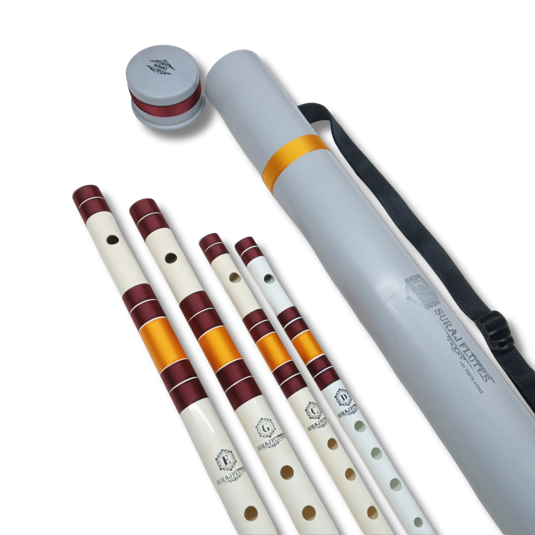 Combo Set for Beginners (Base+Middle) 4 PVC Flutes with one hard PVC Cover