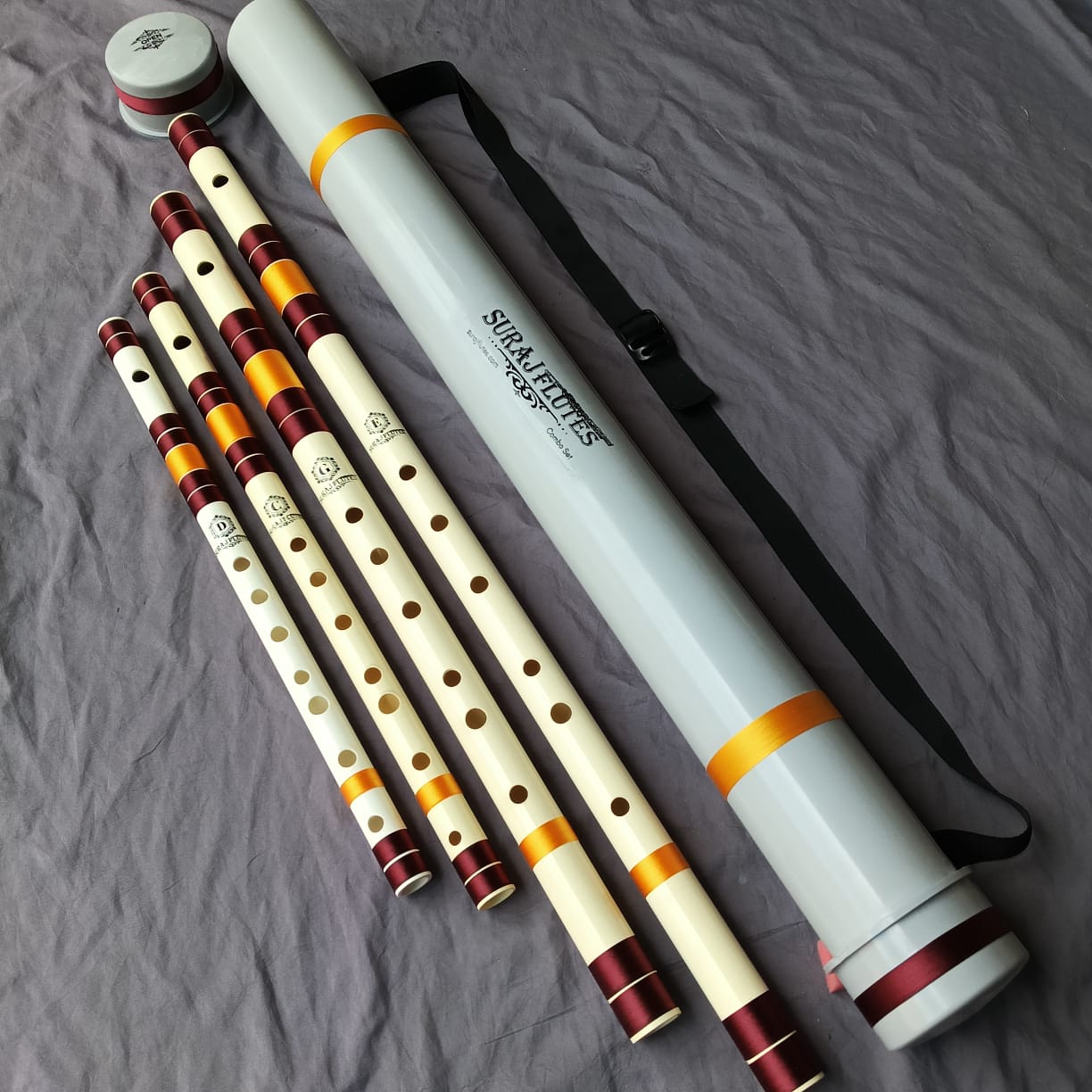 Combo Set for Beginners (Base+Middle) 4 PVC Flutes with one hard PVC C ...